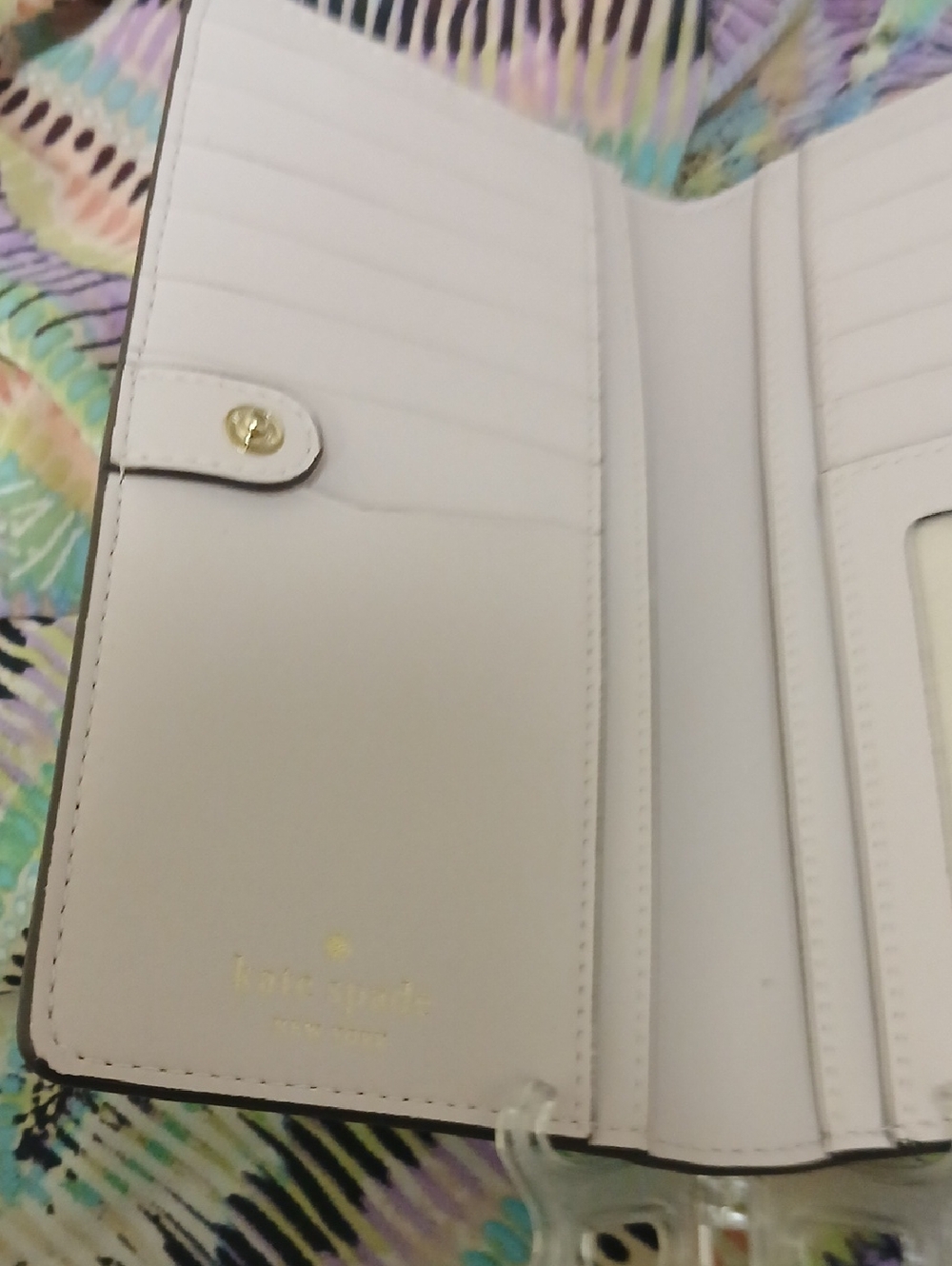 Kate Spade Staci Large Slim Bifold Wallet Pink Saffiano Leather ID Window NWT - Picture 7 of 15